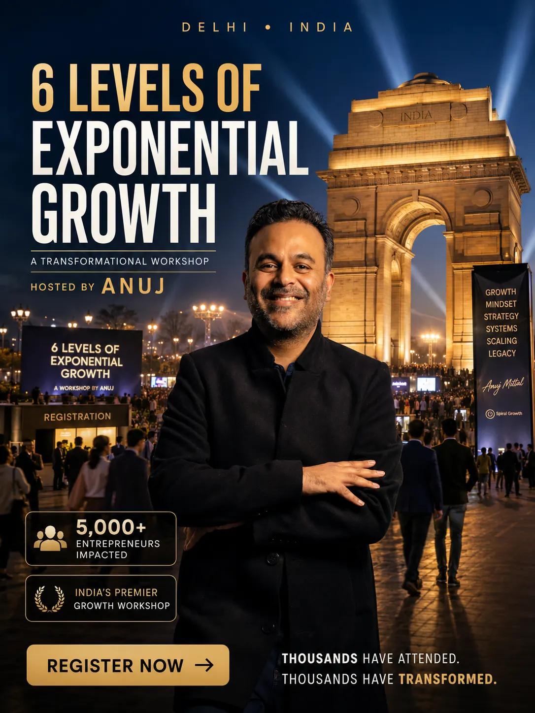 6 Levels of Exponential Growth — A transformational workshop hosted by Anuj Mittal in Delhi